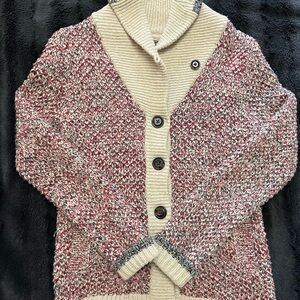 Roots Cabin Wool Blend Cardigan Sweater Shawl Collar Size XS